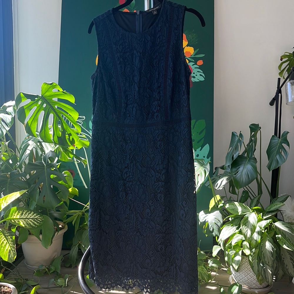 Navy Blue Banana Republic Lace Dress Sz 6